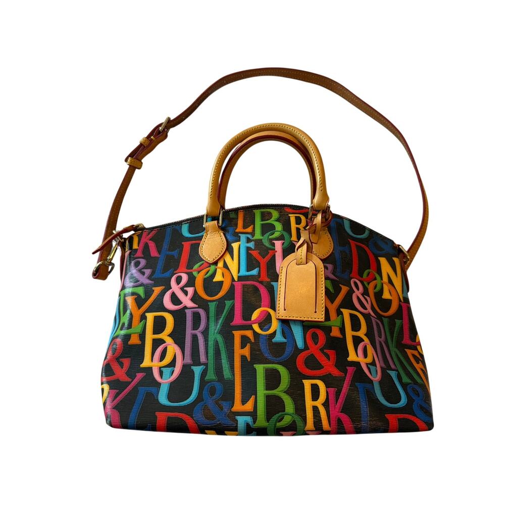 Dooney & Bourke Retro Grafica Monogram Black Rainbow Satchel Handbag
Purse Y2K